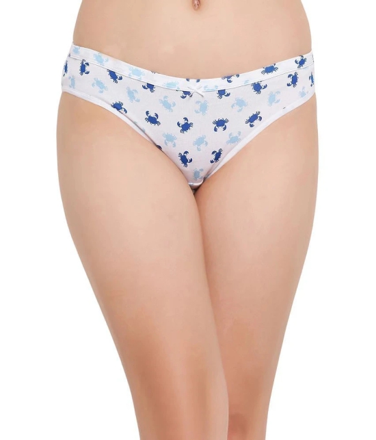 Clovia White Cotton Printed Womens Bikini ( Pack of 1 ) - None