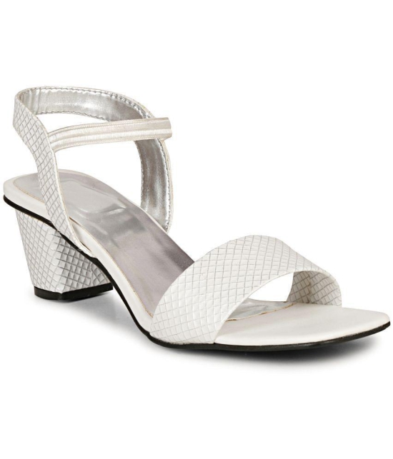 Saheb - White Women's Sandal Heels - None