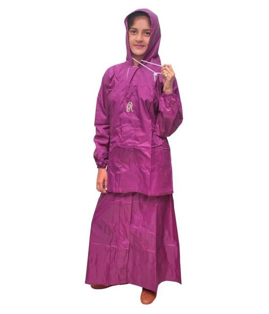 Goodluck Nylon Raincoat Set - Pink - XL