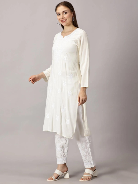 RAYON KURTA SETS-38 / OFF WHITE / RAYON COTTON