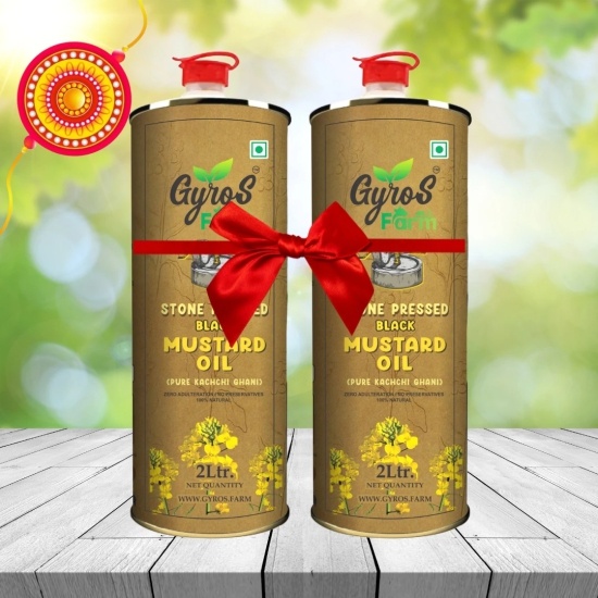 Stone Cold Pressed Black Mustard Oil  | 2L + 2L  | Zero Adulteration| Sieve Filtered-2 Liter + 2 Liter