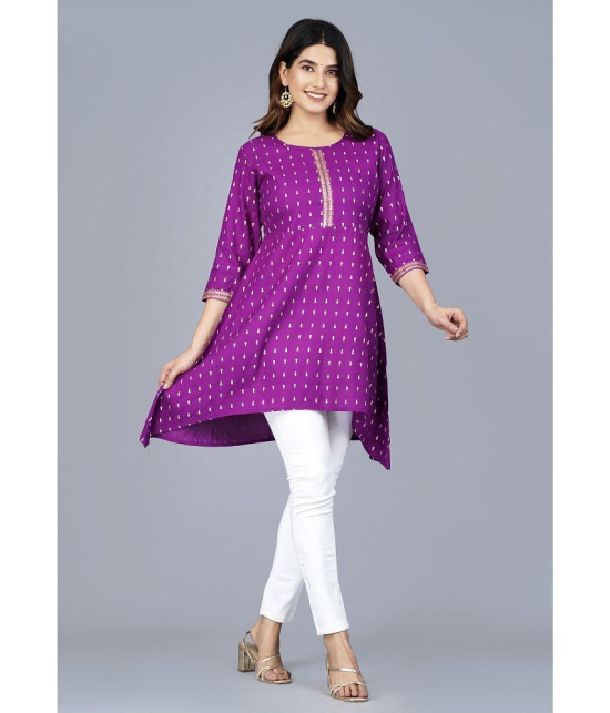 SIPET - Purple Rayon Womens Tunic ( Pack of 1 ) - None