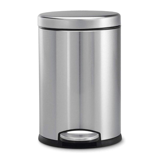 Mumma's LIFE Stainless Steel Plain Pedal Bin with Plastic Bucket And Lid | Garbage Bin Trash Can, Round Shape Dustbin For Home, Bathroom, Kitchen, Room, Office (Pedal Bin 12 * 20inch 22LTR)