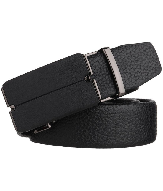 Zacharias - Black Leather Mens Casual Belt ( Pack of 1 ) - None