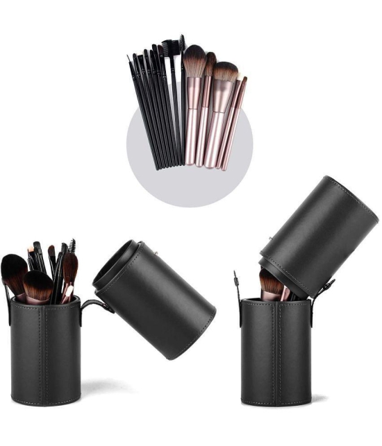 Lenon Makeup Brush Holder Large Pu Leather Synthetic Foundation Brush,Concealer Brush 12 Pcs 100 g