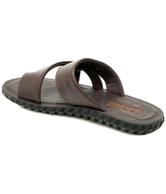 ASIAN Brown Mens Leather Slipper - None