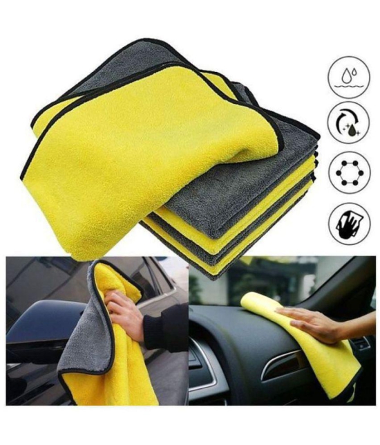 HOMETALES - Multicolor 600 GSM Microfiber Car & Bike Cleaning Cloth For Automobile Car accessories ( Pack of 5 )