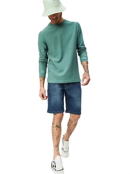 Leotude Cotton Blend Regular Fit Striped Full Sleeves Mens Round T-Shirt - Green ( Pack of 1 ) - None