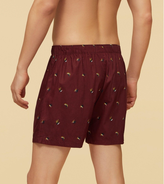 Savanna Cotton Boxers Hornbill Maroon M