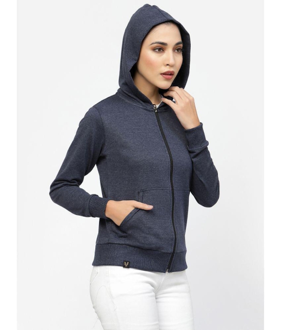 Uzarus Cotton Navy Hooded Sweatshirt - None