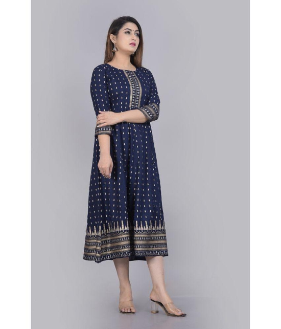 SIPET - Blue Rayon Womens Flared Kurti ( Pack of 1 ) - None