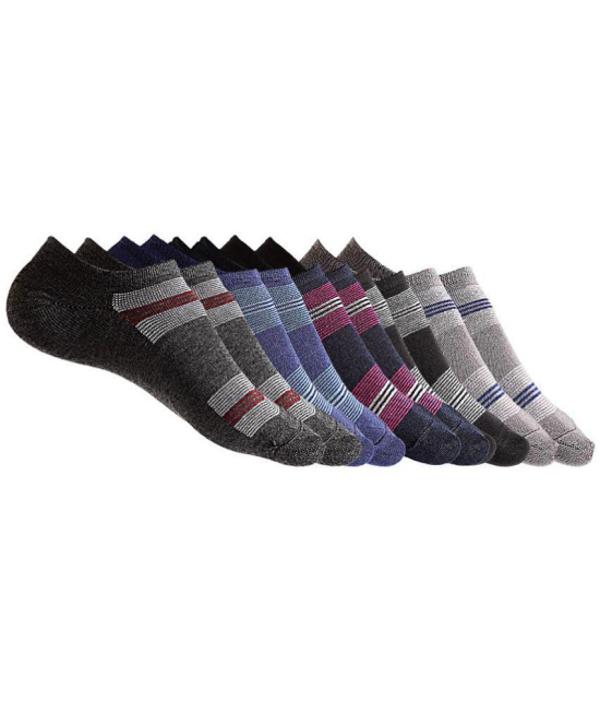 Texlon - Multicolor Cotton Men's No Show Socks ( Pack of 5 ) - Multicolor