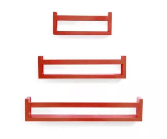 Wooden Wall Decor Multipurpose Kitchen Wall Rack-Orange