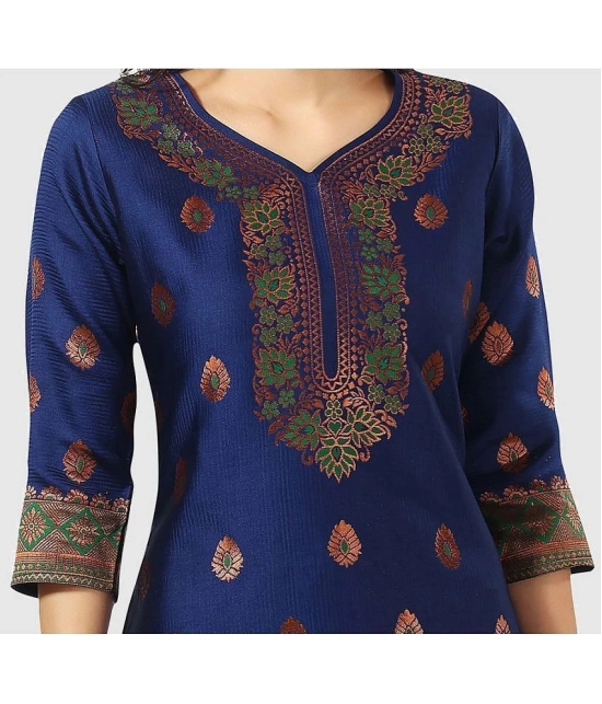 Meher Impex - Navy Art Silk Womens A-line Kurti ( Pack of 1 ) - None