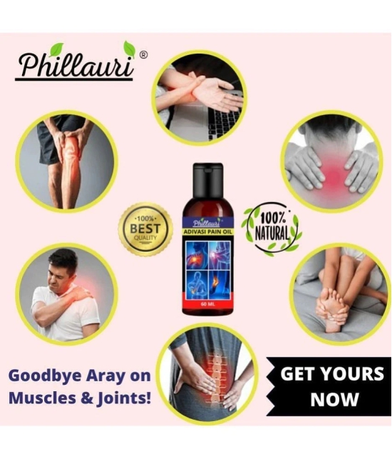 Phillauri Adivasi Pain Oil - Pain relief Oil - Joint Pain Relief Oil Ayurvedic Joint Pain Massage Oil Liquid 60ml - Pack 4