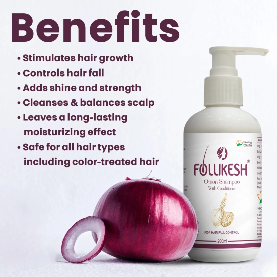 Follikesh Onion Hair Shampoo with Conditioner-200ml