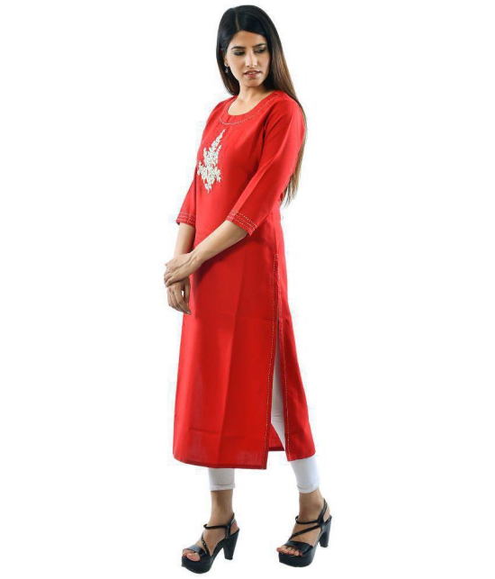 AMIRA'S INDIAN ETHNICWEAR - Red Linen Women's Stitched Salwar Suit ( ) - XXL