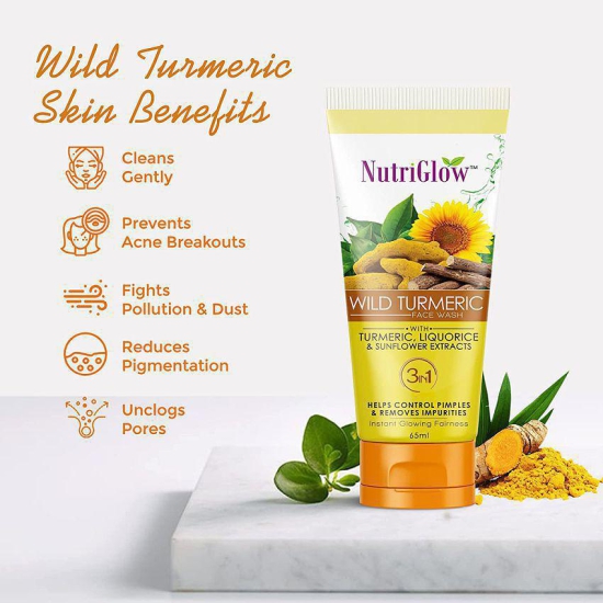 Nutriglow Wild Turmeric Face Wash 65ml Each (Pack of 5)