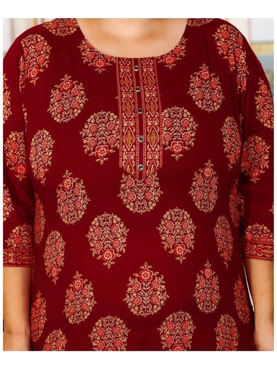 Swasti Cotton Printed Straight Womens Kurti - Brown ( Pack of 1 ) - None