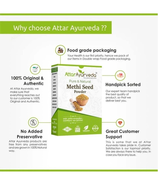 Attar Ayurveda Methi Seed Powder For Hair Growth - 200 g | Fenugreek Powder