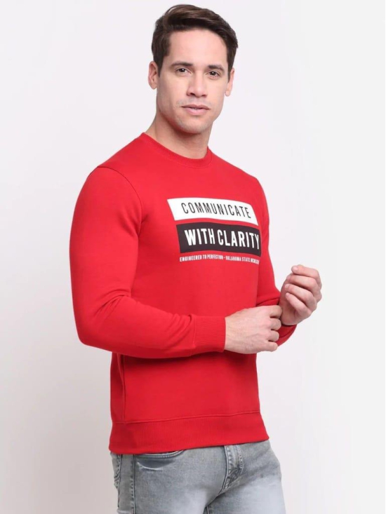 Rodamo  Men Red Printed Sweatshirt