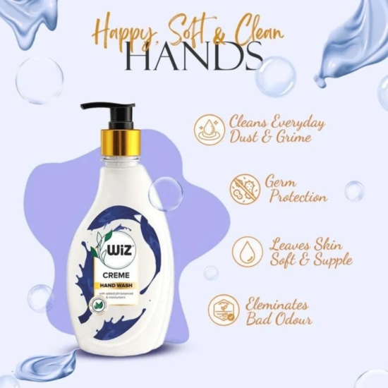 Wiz Creme Handwash 450ml Dispenser Bottle (Pack of 4)