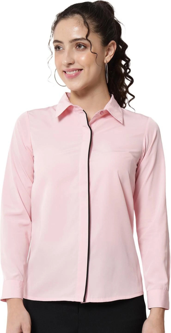 ALL WAYS YOU Womens Casual Office Wear Solid Pink Formal Shirt for Women  XXL