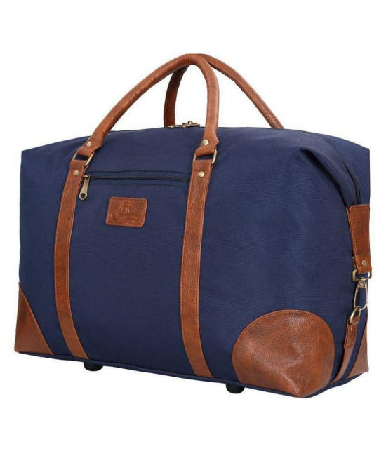 Leather World Blue Solid M Duffle Travel Bag - M