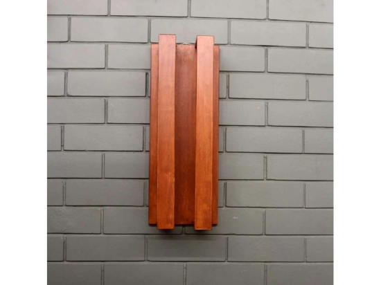 BARISH-Towel Holder | Wall Mount Towel Holder Organiser | Handcrafted with Rubberwood | Superior Finish & Unique Contemporary Design | 13 x 20 x 53CM  - Tobacco Brown