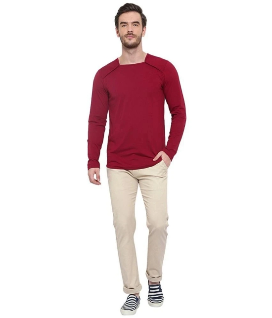 Glito - Maroon Cotton Blend Regular Fit Mens T-Shirt ( Pack of 1 ) - None