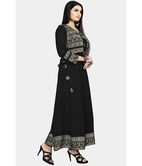 Estela - Black Rayon Women's Anarkali Kurti ( Pack of 1 ) - None