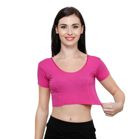 Vami Women's Cotton Stretchable Readymade Blouses - Magic Pink S