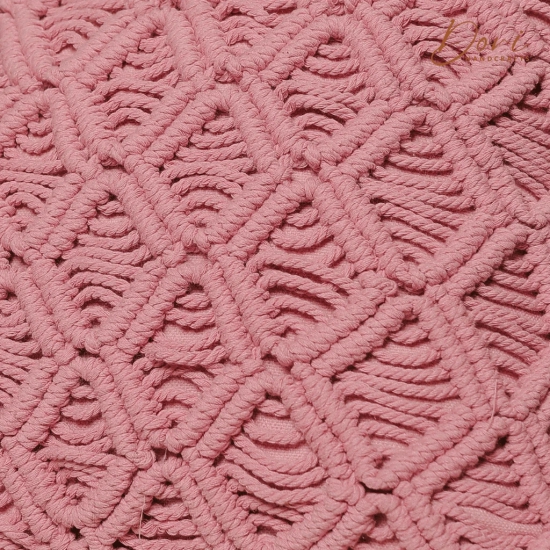 Pink Macrame Cushion Cover