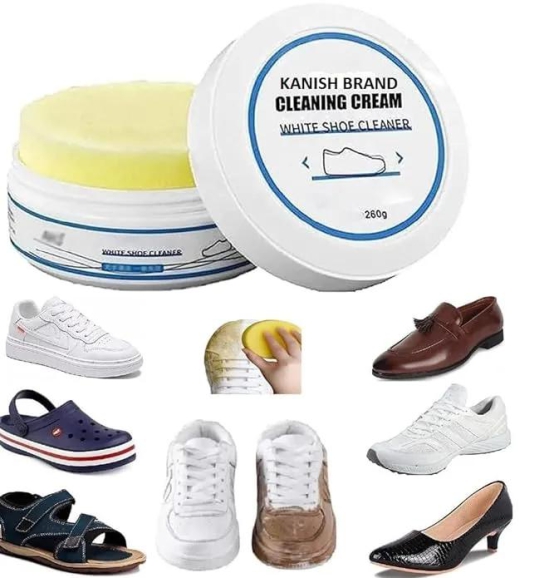 UK-0331 White Shoe Cleaning Cream, Stain Cleansing Cream for Shoe, Re-Color and Polish Smooth Leather Shoes and Boots, Sneaker Cleaner White Shoes