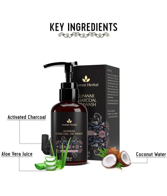 Kunwar Charcoal Facewash | For Oil & Dust Free Glowing Skin | Deep Cleaning | 100 ml