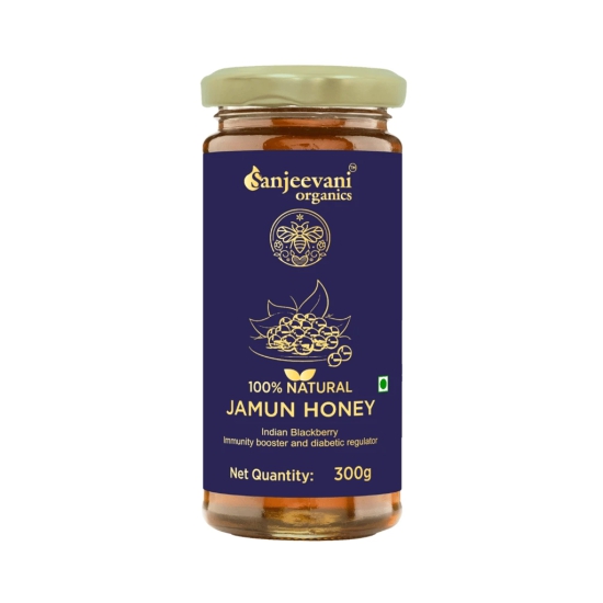 Sanjeevani Organic 100 % Jamun Honey 300g | Indian Blackberry  Raw and Unprocessed Honey