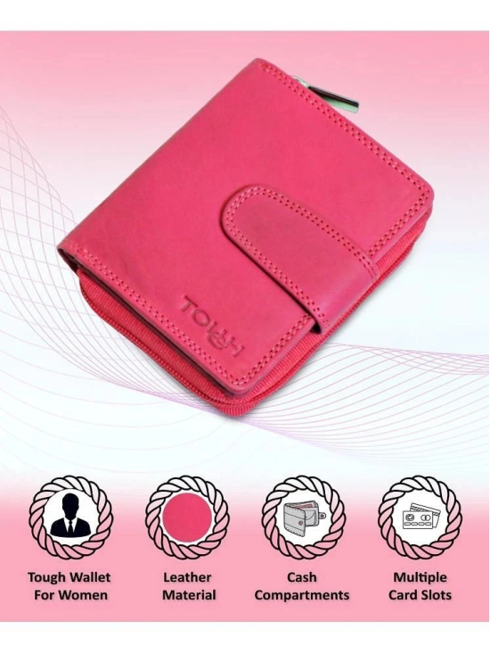 Tough Leather Pink Womens Bi Fold Wallet ( Pack of 1 ) - Pink