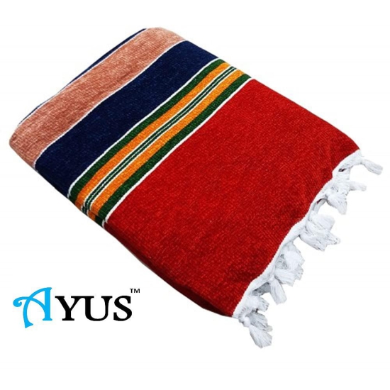 AYUS Cotton Acrylic Soft Velvet Finish Multi Purpose Galicha Dari/Satranji/Carpet (Multicolour, 56x 86 Inch)