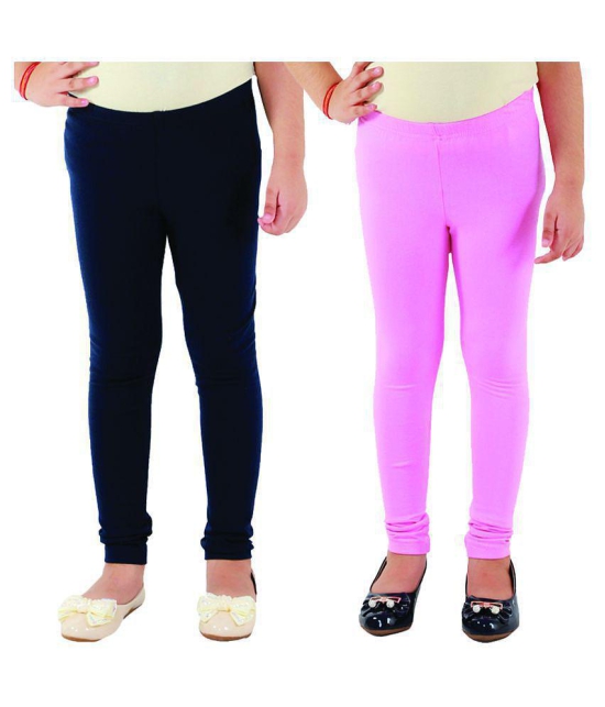 Kids Cave - Blue Cotton Blend Girls Leggings ( ) - None