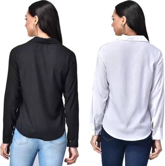 FUNDAY FASHION Women Regular Fit Solid Spread Collar Casual Shirt (Pack of 2)