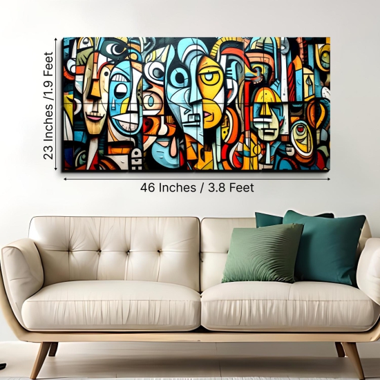 Infinite Faces Abstract Portrait Luxury Wall Tiles Set-3 x 2 Feet