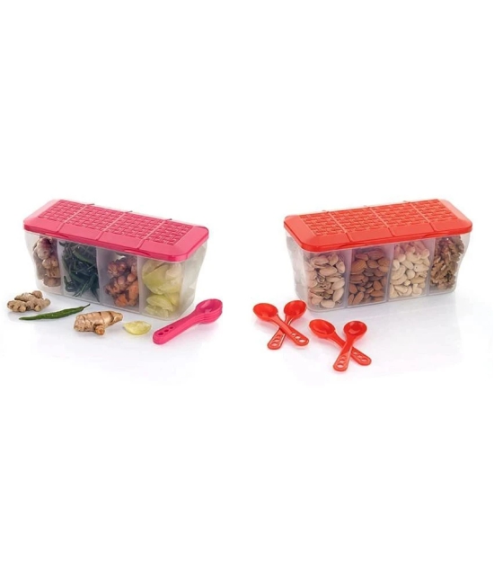 Analog Kitchenware Dal/Masala/Vegetable Plastic Multicolor Pickle Container ( Set of 2 ) - Multicolor