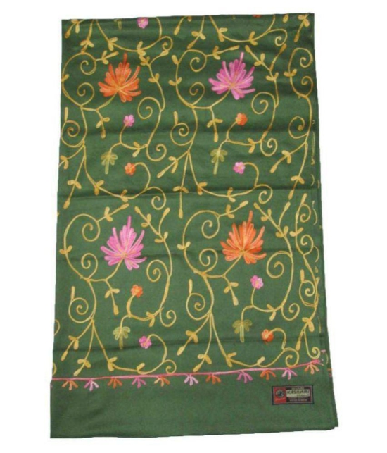 KASHMIRI Green Ari Embroidery Shawl