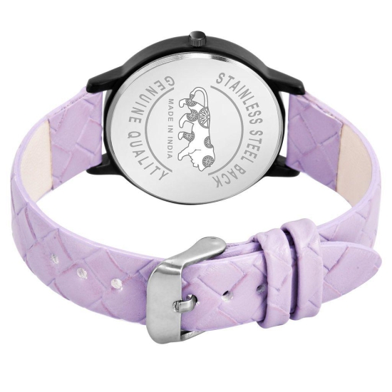 Loretta MT-509 Purple Leather Belt Slim Dial Women & Girls Watch