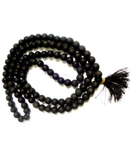 Jwala Mukhi - Mala - Jwalamukhi - Black - Volcano Lava Stone - 108 Beads Natural