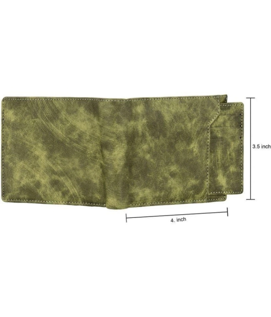 GEEO - Green Faux Leather Mens Two Fold Wallet ( Pack of 1 ) - Green