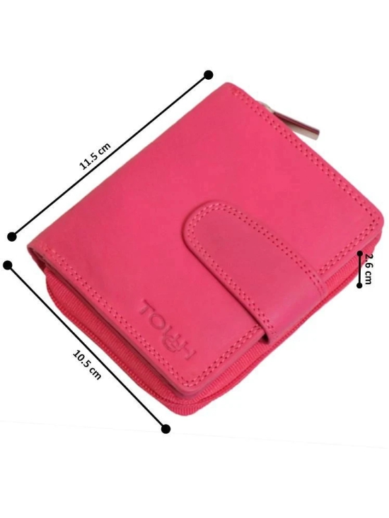 Tough Leather Pink Womens Bi Fold Wallet ( Pack of 1 ) - Pink