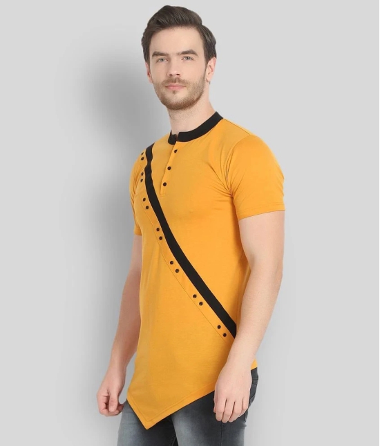 Glito - Yellow Cotton Blend Regular Fit Mens T-Shirt ( Pack of 1 ) - None