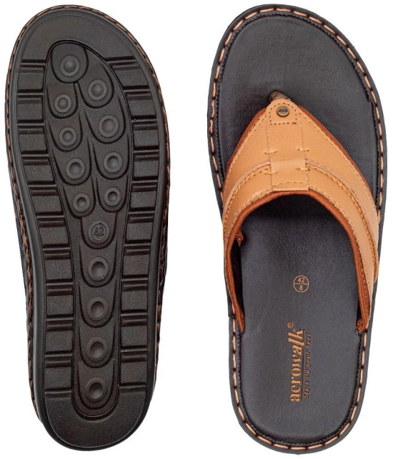 Aerowalk Tan Mens Thong Flip Flop - None