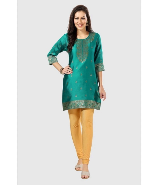 Meher Impex - Sea Green Art Silk Womens A-line Kurti ( Pack of 1 ) - None